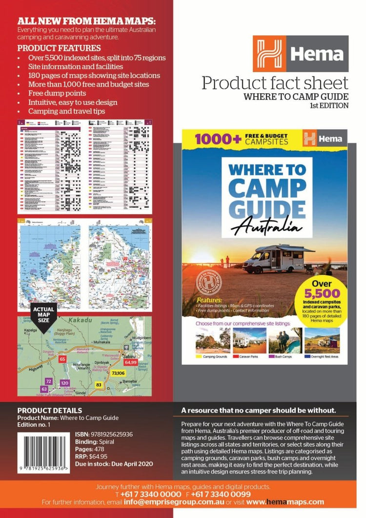 Where to Camp Guide | Hema Maps - Books | A247 Gear