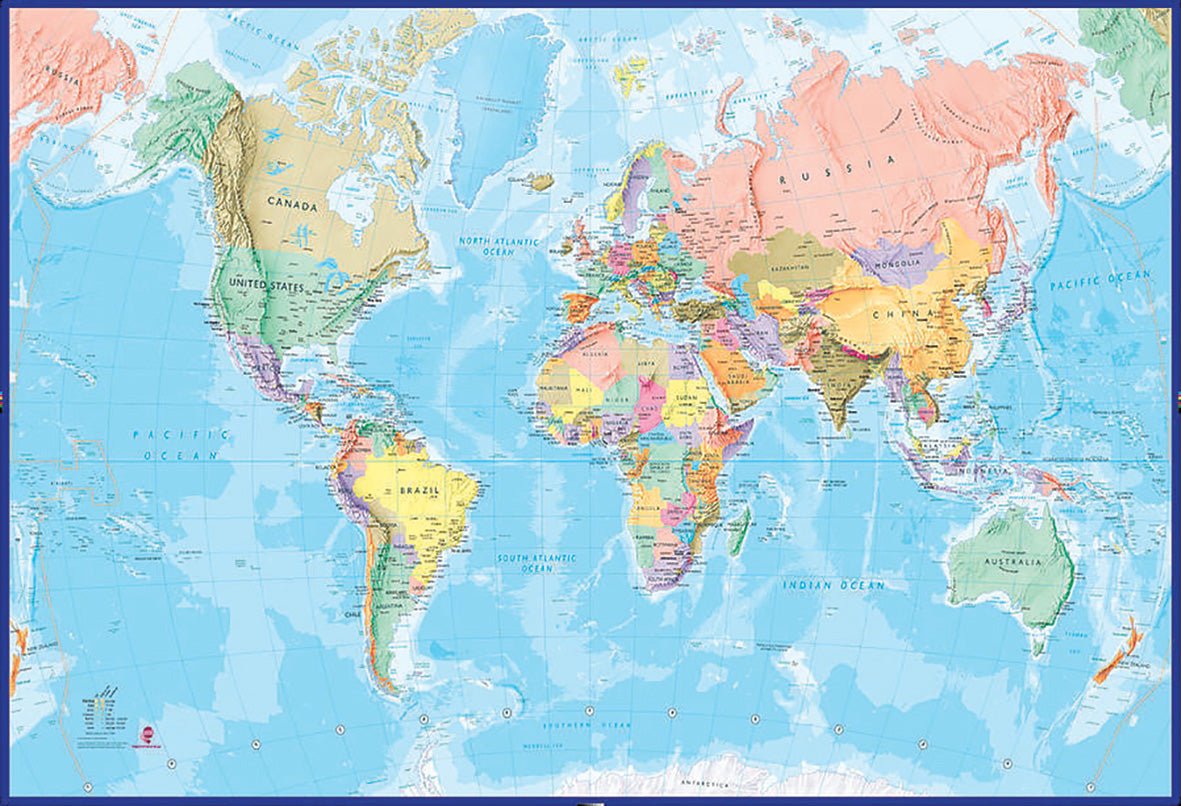 World Mural Europe Centred Supermap - 1580x2320 - Laminated (2 sheets) | Other Publishers | A247 Gear