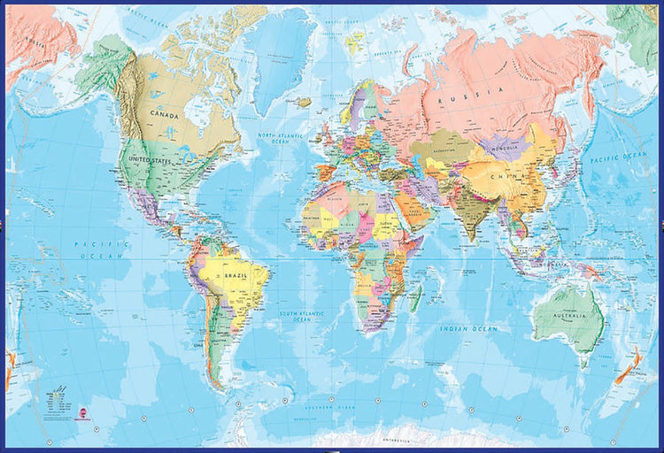 World Mural Europe Centred Supermap - 1580x2320 - Laminated (2 sheets) | Other Publishers | A247 Gear