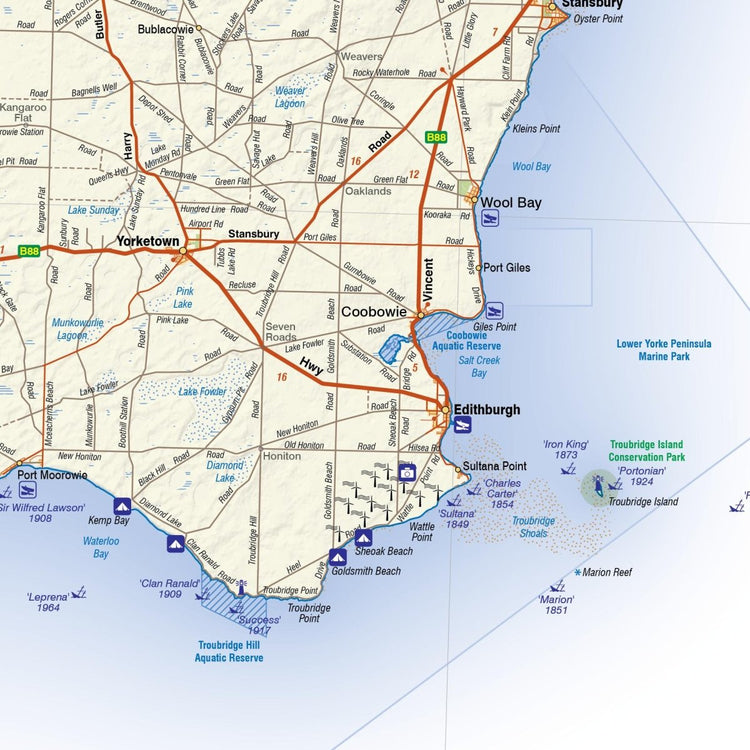 Yorke Peninsula & Copper Coast Map | Cartographics | A247 Gear