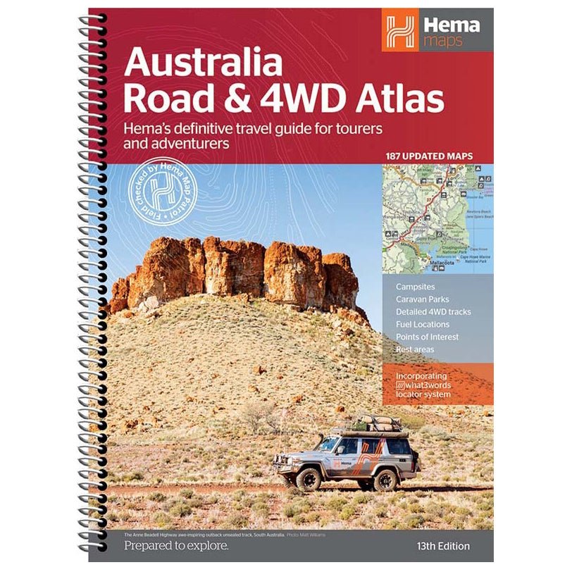 Australia Road & 4WD Atlas (Spiral Bound) - 252 x 345mm | Hema Maps | A247 Gear
