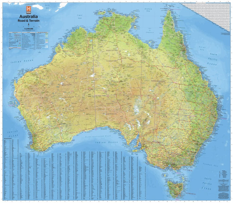 Australia Road and Terrain Wall Map | Hema Maps | A247 Gear