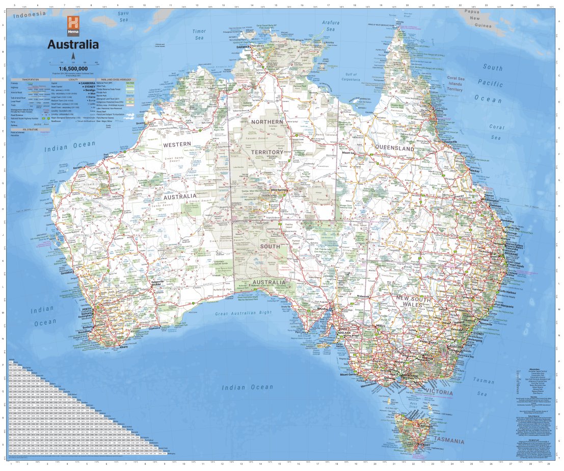 Australia Wall Map | Hema Maps | A247 Gear