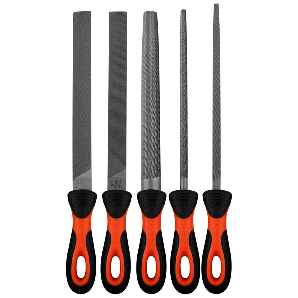 BAHCO Engineering File Set 4 Bastard/1 Second Cut 250 mm - 5 Pcs | Bahco | A247 Gear
