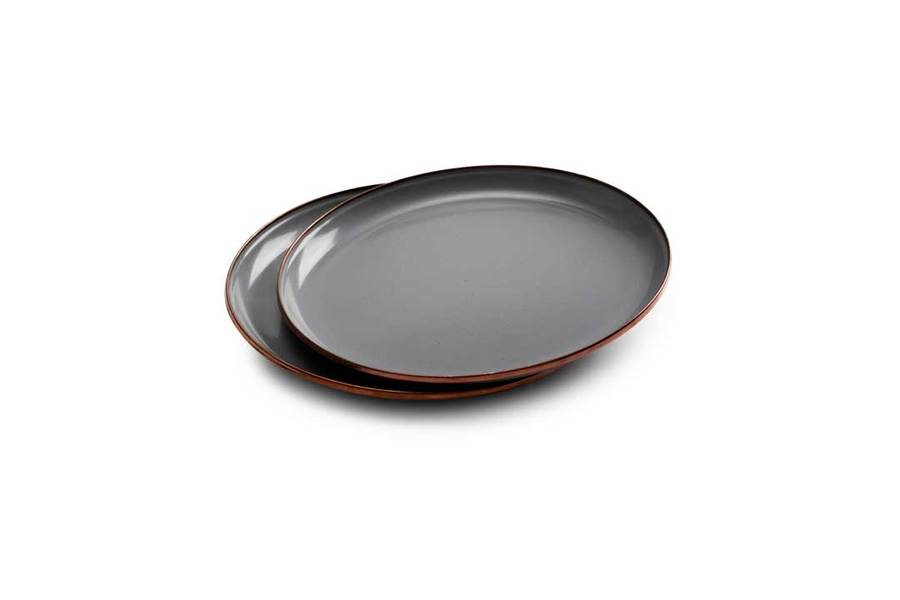 Barebones - Enamel Deep Plate Set of 2 - Slate Grey | Barebones | A247 Gear