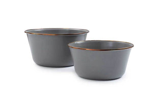 Barebones - Enamel Mixing Bowl Set of 2 - Slate Grey | Barebones | A247 Gear