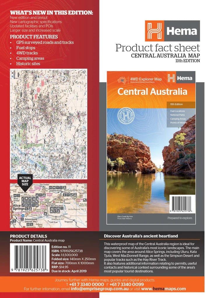 Central Australia Map | Hema Maps | A247 Gear