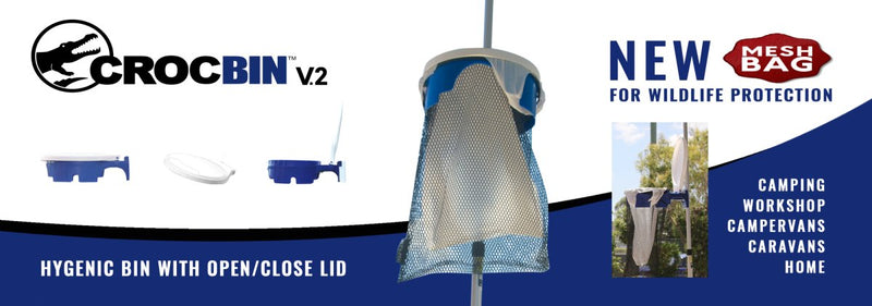 Load image into Gallery viewer, Croc Bin V2 - pole or surface mounted Flip lid bin | Supapeg Australia | A247 Gear
