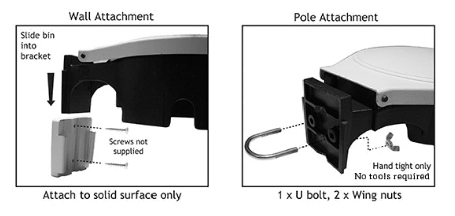 Croc Bin V2 - pole or surface mounted Flip lid bin | Supapeg Australia | A247 Gear