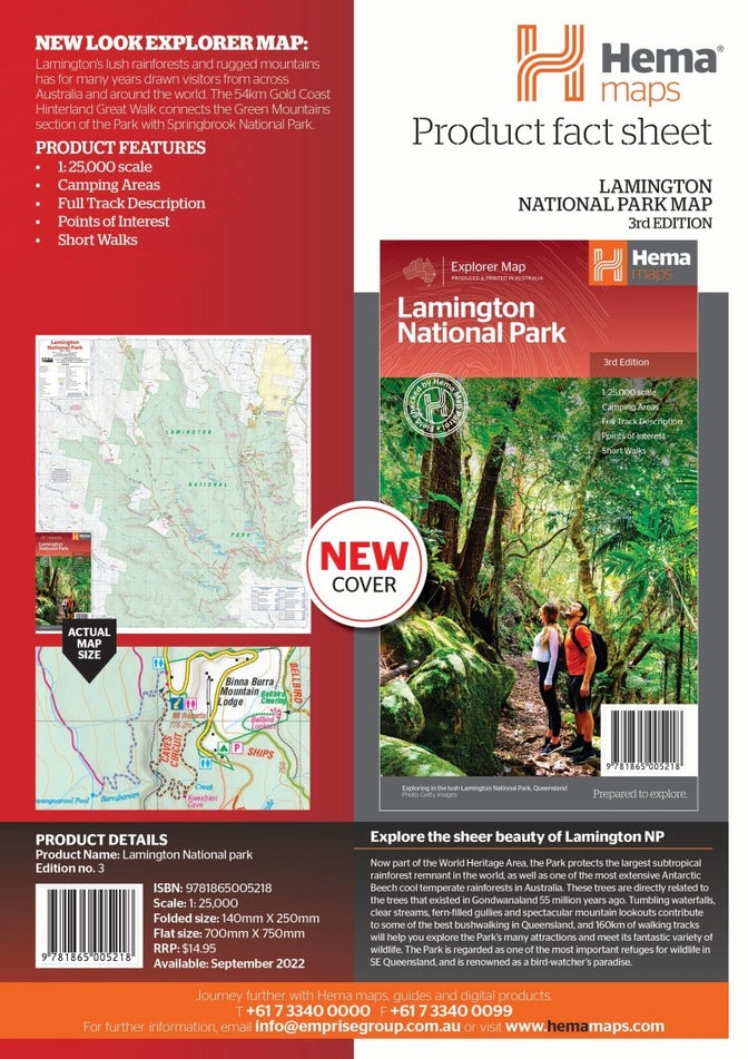 Lamington National Park Map | Hema Maps | A247 Gear