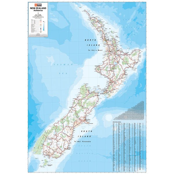 New Zealand (Aotearoa) Wall Map | Hema Maps | A247 Gear