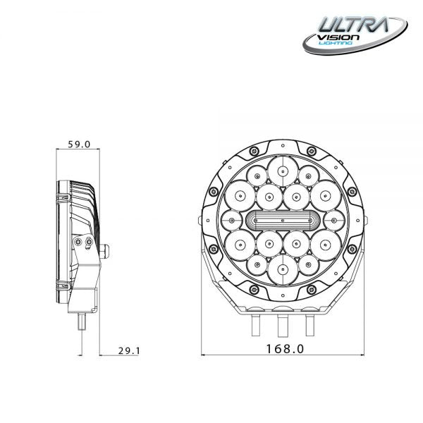 NITRO 80 MAXX 7" LED DRIVING LIGHT PAIR - WIDR - 4500K - BLACK RIM | Nitro | A247 Gear