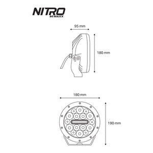 NITRO 80 Maxx LED Driving Light with optional Rim Colour Matching | Nitro | A247 Gear