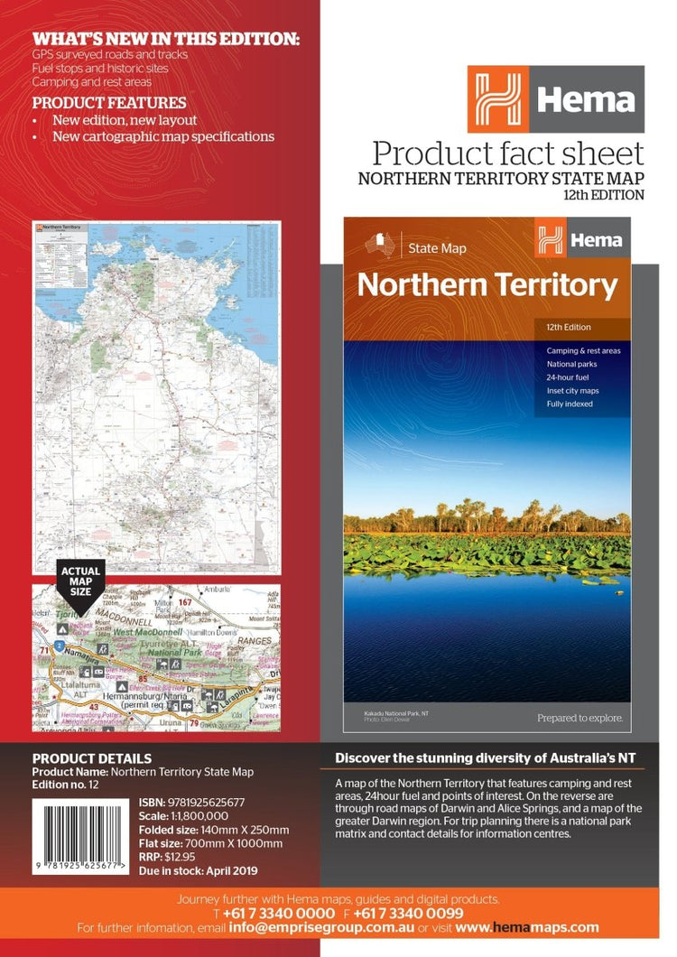 Northern Territory State Map | Hema Maps | A247 Gear