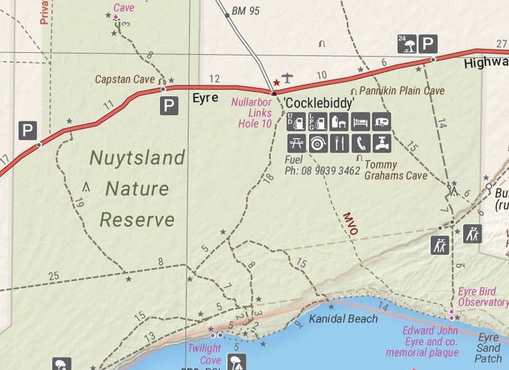 Nullarbor Plain - Eastern Map - Border Village to Port Pirie | Hema Maps | A247 Gear