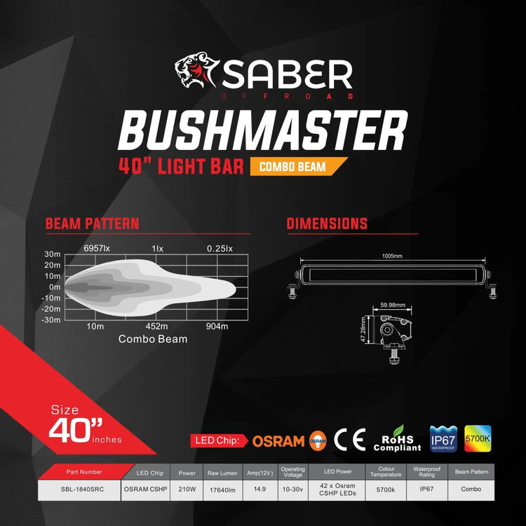 Saber 40" Light Bar - Combo Beam | Saber Offroad | A247 Gear
