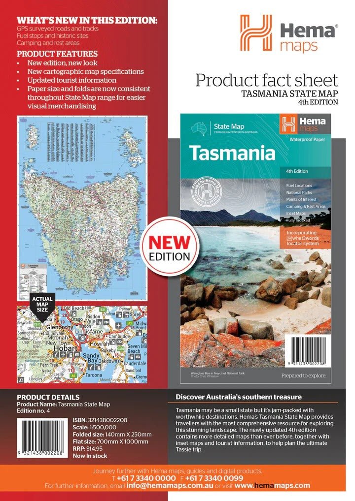 Tasmania State Map | Hema Maps | A247 Gear