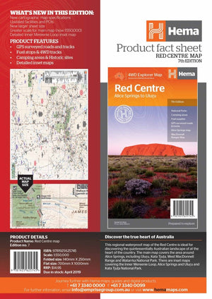 The Red Centre Map | Hema Maps | A247 Gear