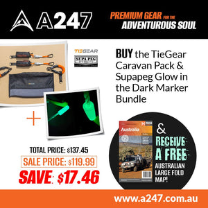 TieGear Caravan Pack and Supapeg Guy Rope Glow in the Dark Marker Bundle | A247 | A247 Gear