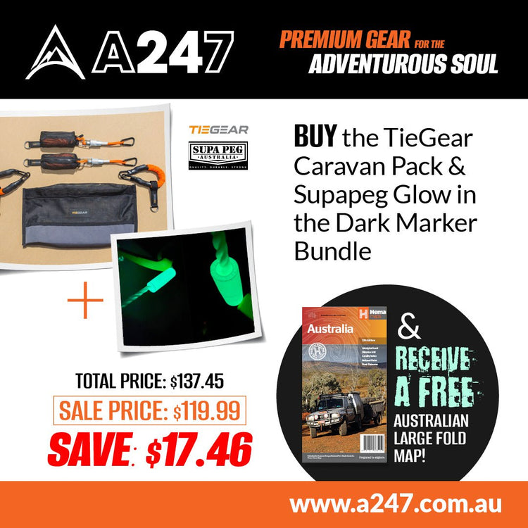 TieGear Caravan Pack and Supapeg Guy Rope Glow in the Dark Marker Bundle | A247 | A247 Gear
